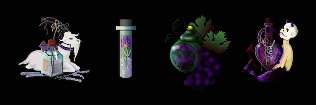 Vector violet potions