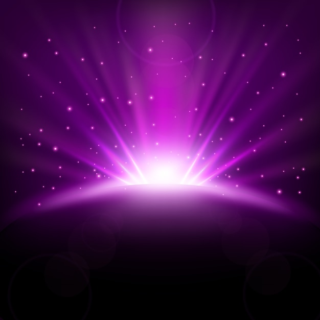 Violet Rays rising background with sparkles