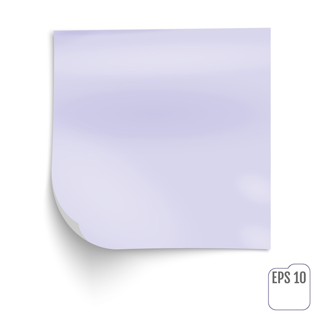 Violet stick note paper on white background