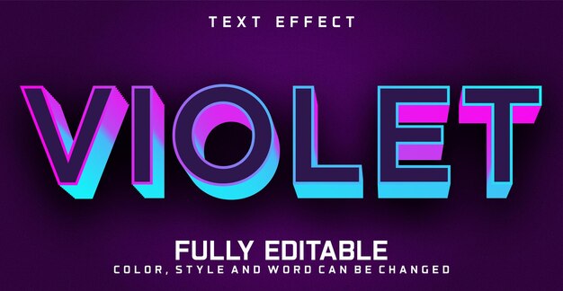 Violet text effect editable style concept