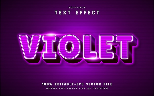 Violet text effect with stripe pattern