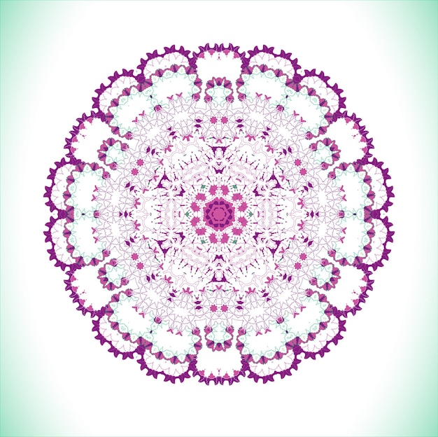 Violet vector mandala Round ornament pattern Hand drawn background