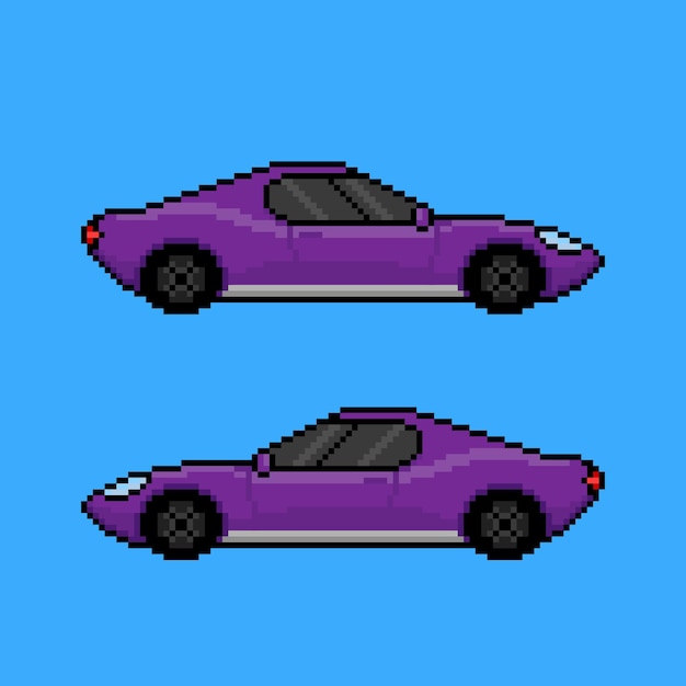 Violette auto in pixelart-design