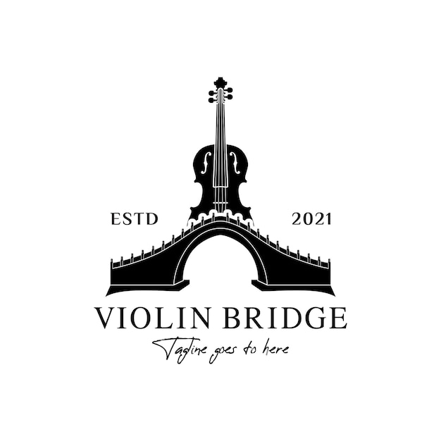 Violin bridge logo musical instrument design inspiration