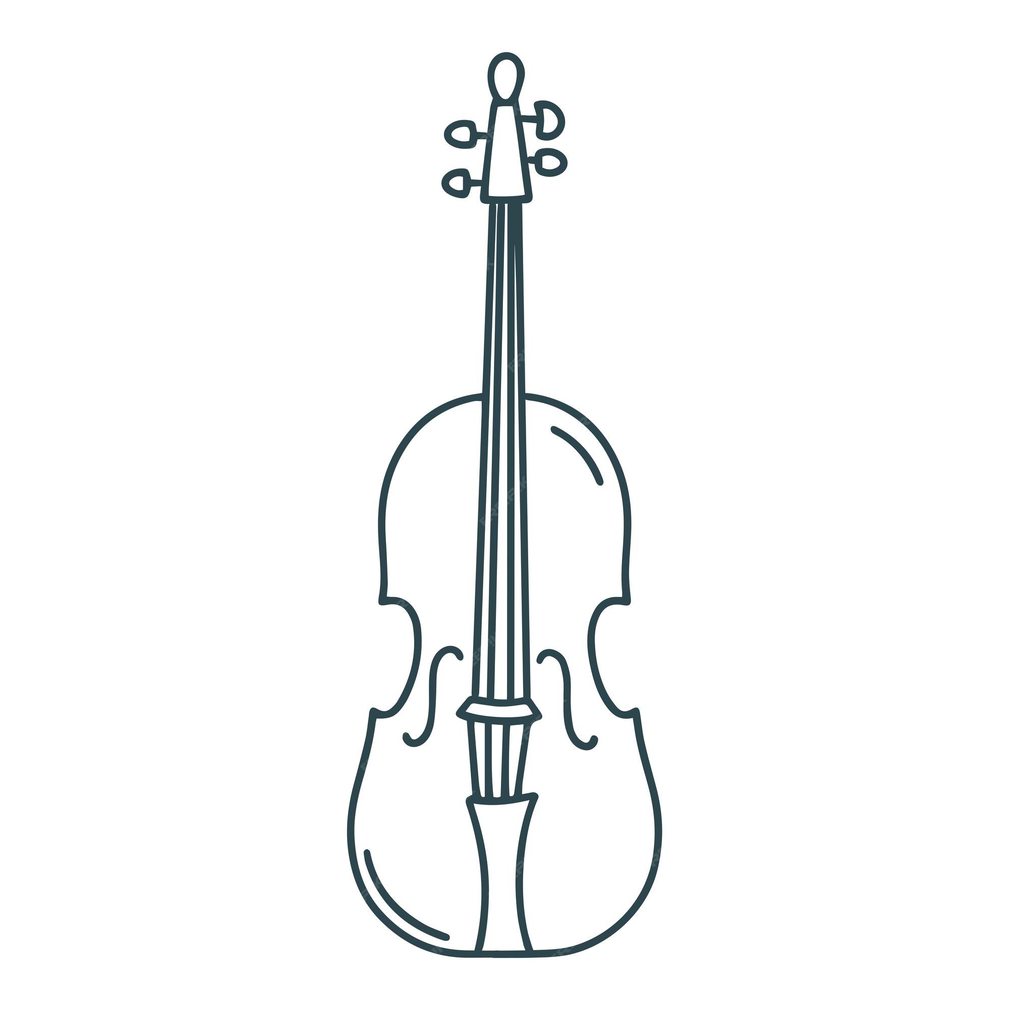 Premium Vector | Violin doodle isolated vector illustration