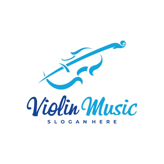 ヴァイオリンのロゴ デザイン テンプレート 創造的なヴァイオリンのロゴのベクトル図