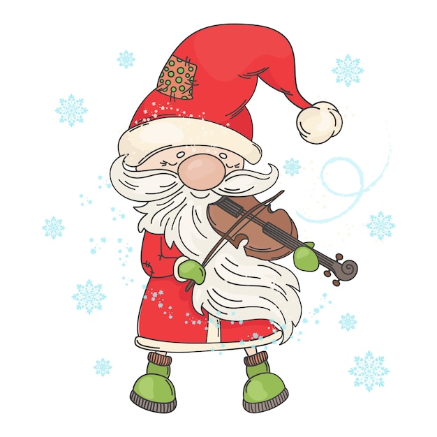 Violin santa christmas musician