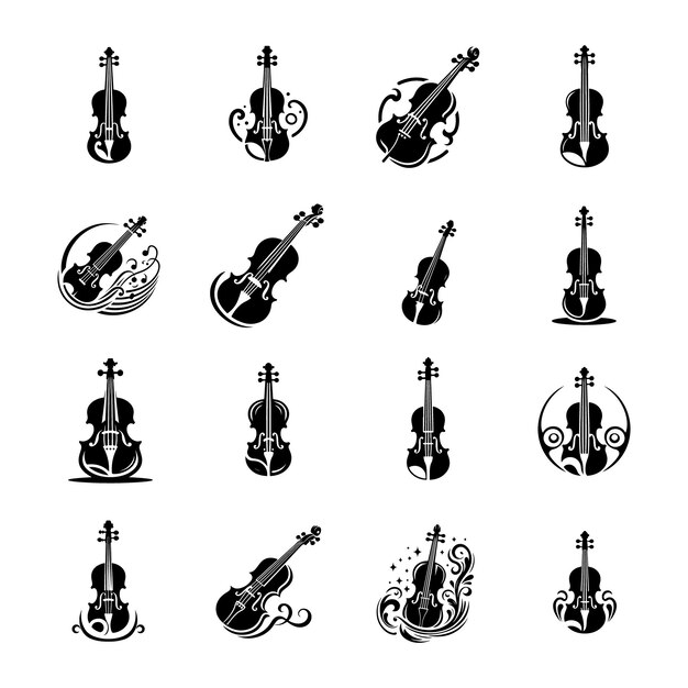 violin silhouette bundle