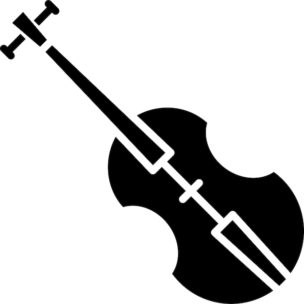 Violin solid and glyph vector illustration