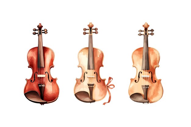 Illustrazione di clipart vettoriale del giorno di san valentino per violino con sfondo isolato