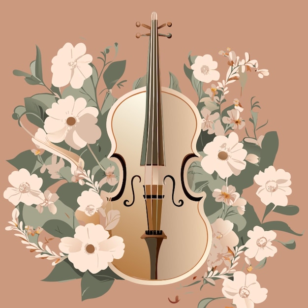 Vector violin vector illustration