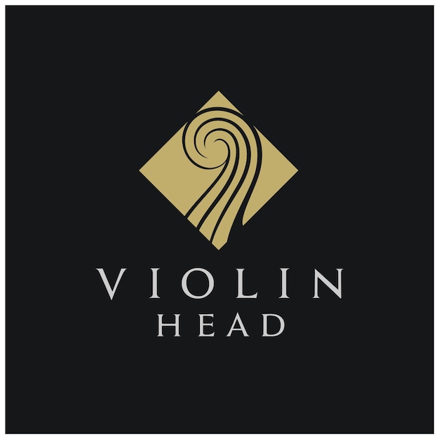 Violin viola fiddle cello bass contrabass headstock music instrument logo design inspiration