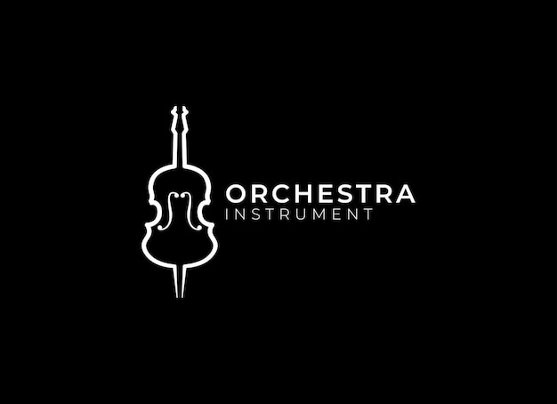 Violin viola orchestra logo design template