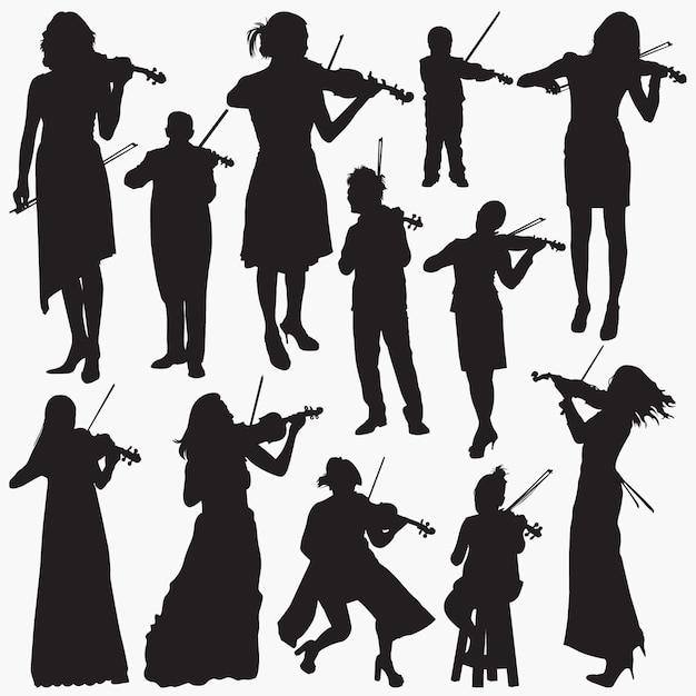 Violist silhouetten