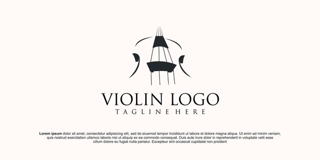 Viool orkest viool muziek silhouet logo ontwerp vector icoon