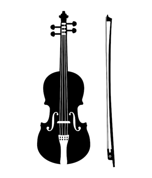 Vector viool silhouet, viool muziekinstrument vector