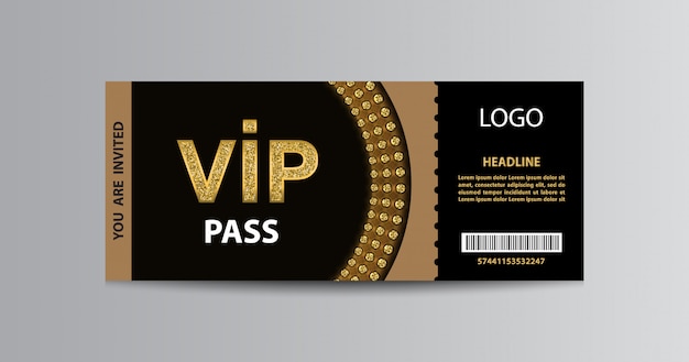 Vector vip admission ticket template