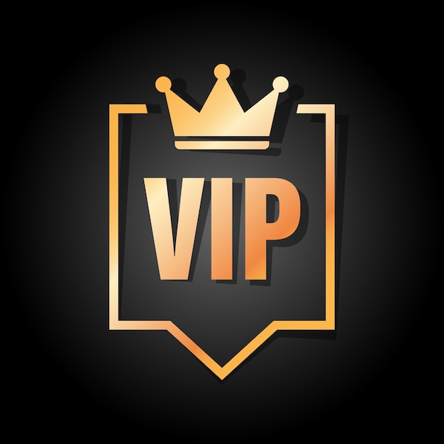 VIP badges icoon in platte stijl Exclusieve badge vectorillustratie op geïsoleerde achtergrond Premium luxe teken bedrijfsconcept