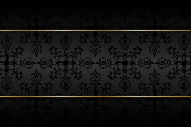 Vector vip card, black background with ornament and golden elements. abstract background, vector