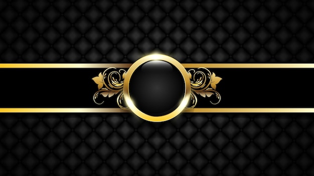 Vip card with golden elements and black background