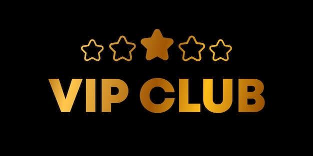 Vector vip club 5 stars sign flat gold five stars vip club icon vector illustration
