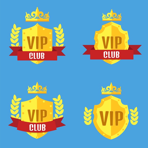 フラットスタイルのvipクラブのロゴ