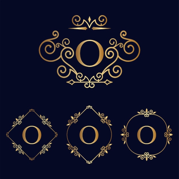 Vector vip gold logo letter o