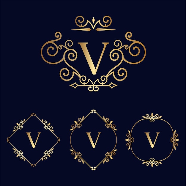 vip ゴールド ロゴ文字 V