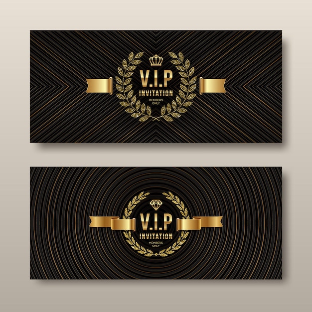 Vector vip golden invitation template.