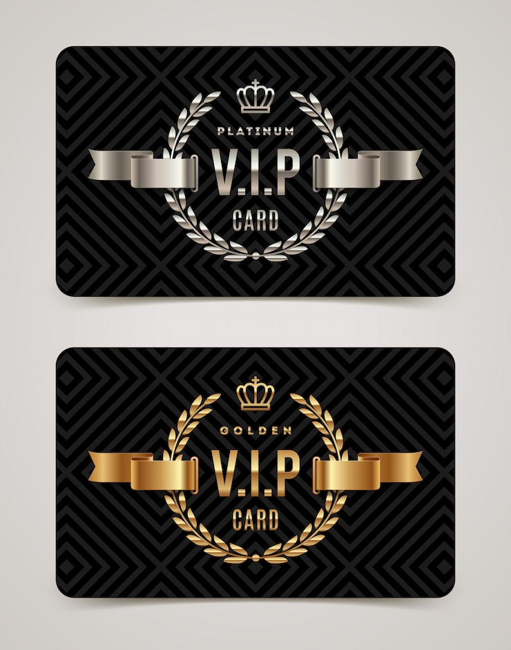 VIP golden and platinum card template