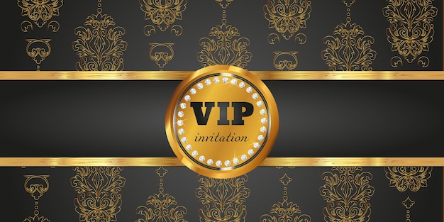 VIP golden vintage background in vector illustration