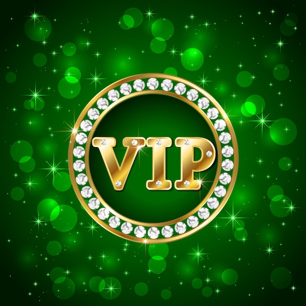 Vip on green background