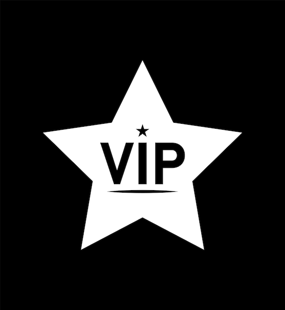 黒の背景に VIP アイコン ベクトル図