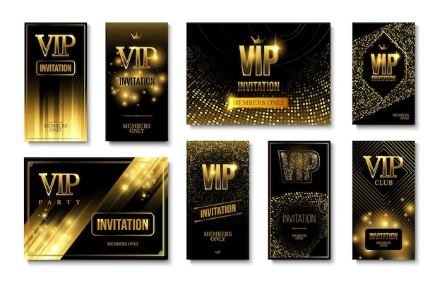 Vector vip invitation set