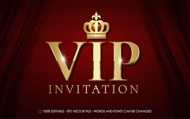 VIP Invitation text with crown