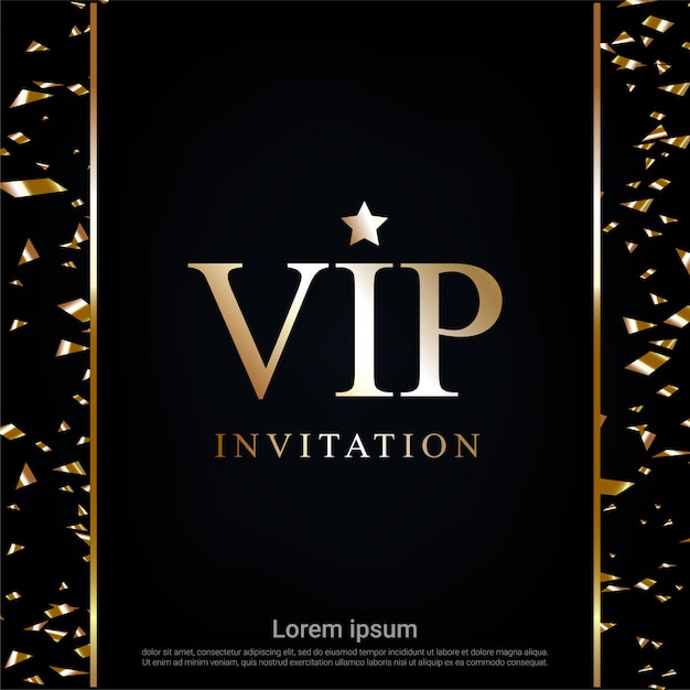 Vector vip invitation with ribbon background