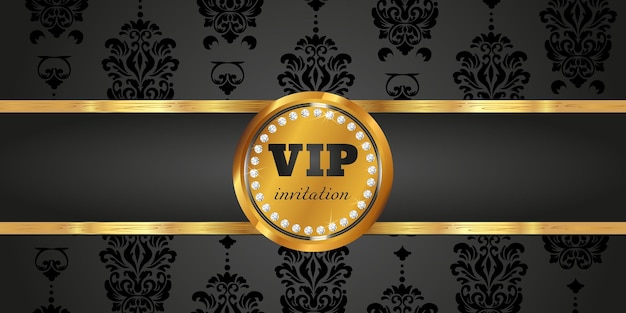 VIP-kaart met gouden vintage stijl in vectorillustratie
