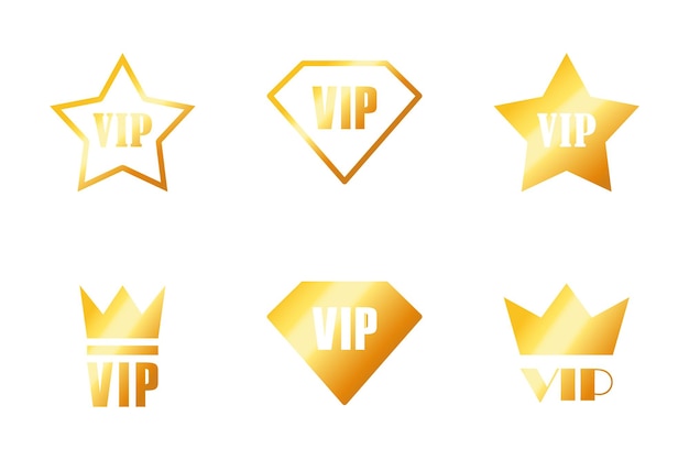 Vettore etichetta vip o badge con design dorato illustrazione vettoriale