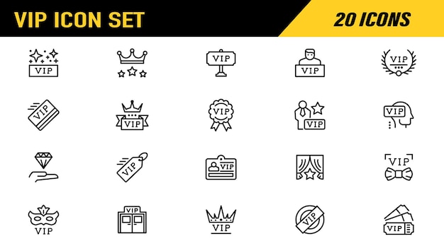 Vettore vip line icons editable stroke vector illustration vector graphic eps 10