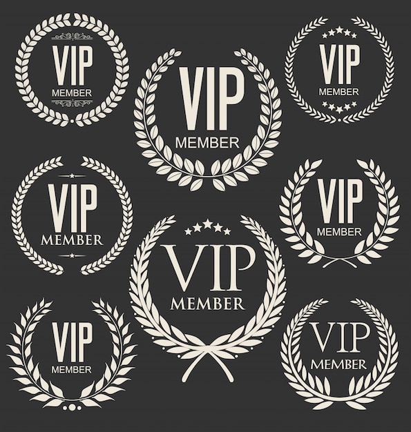 Collezione di badge membro vip