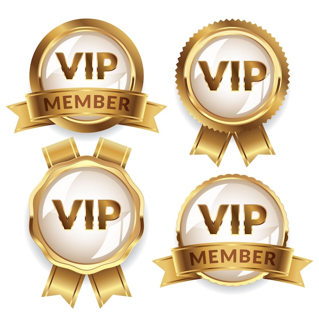 Vector vip member badges collection