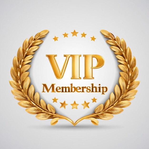 Vip Membership Golden Label 3D Vector