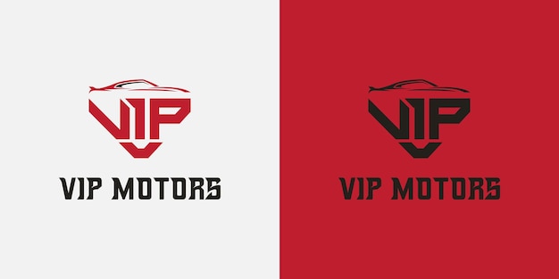 VIP-motoren monogram logo ontwerp auto en automotive tekst logo premium concept
