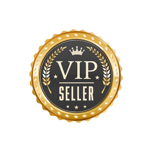 Vector vip seller luxury golden badge or premium label