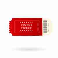 Vector vip ticket. carnival cupon. retro ticket illustration.festival coupon. red ticket on the cinema