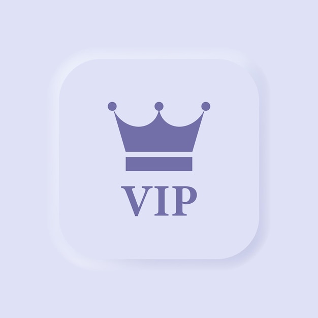 VIP vector icon in neumorphism style Neumorphic button Vector illustration