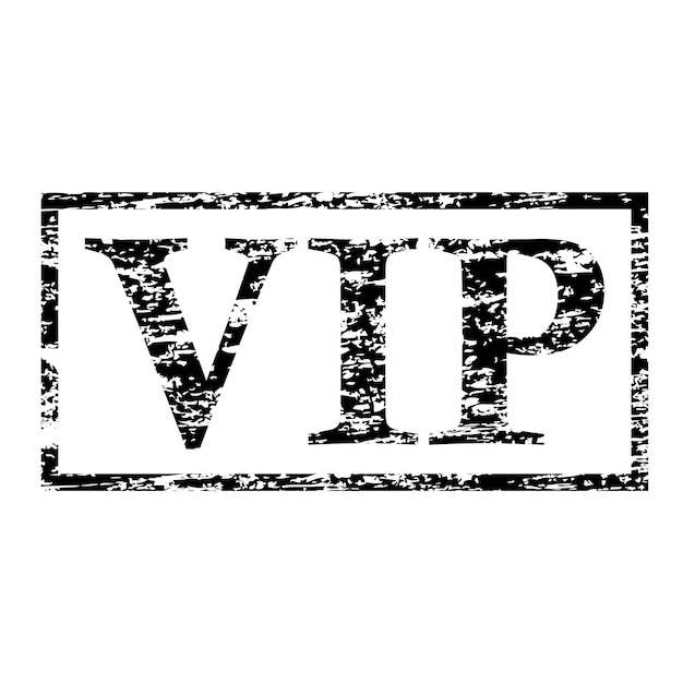 VIP zwart vierkant grunge stempel op wit Grunge stempel zwart gekleurde VIP Vector illustratie Grungy inktstempel