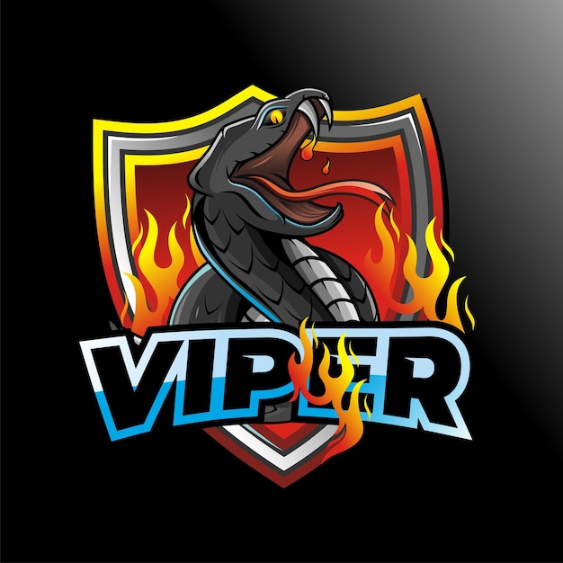 Disegno della mascotte del logo del serpente vipera per il gioco