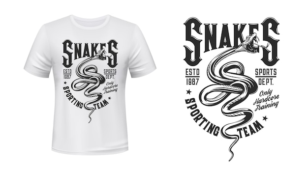바이퍼 뱀 문신 또는 뱀 마스코트 티셔츠 인쇄