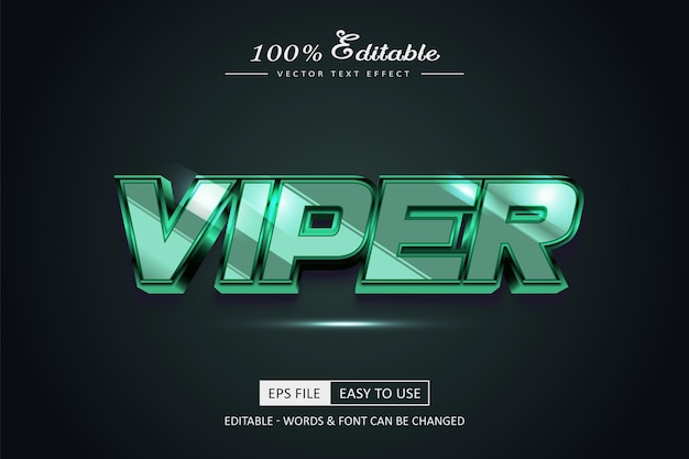 Редактируемый текстовый эффект Viper, стиль электронного спорта и потокового шрифта